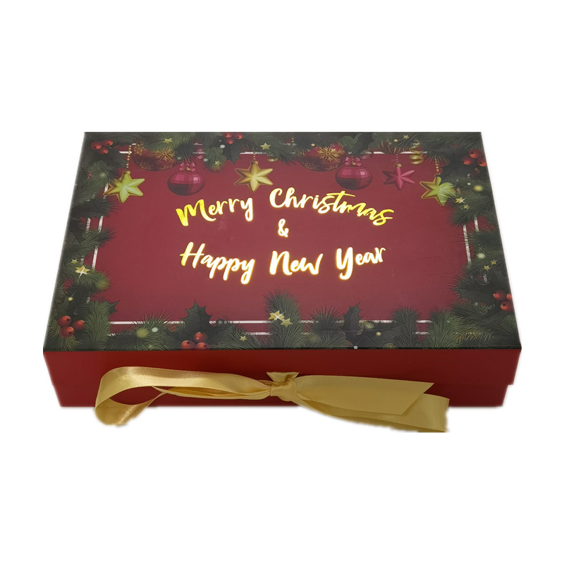 Stampa personalizzata-Imballaggio-Natale-gratuito-Decorazione-Scatola-regalo-Finestra-magnetica-pieghevole-Carta-ondulata-Cartone-grigio-personalizzato